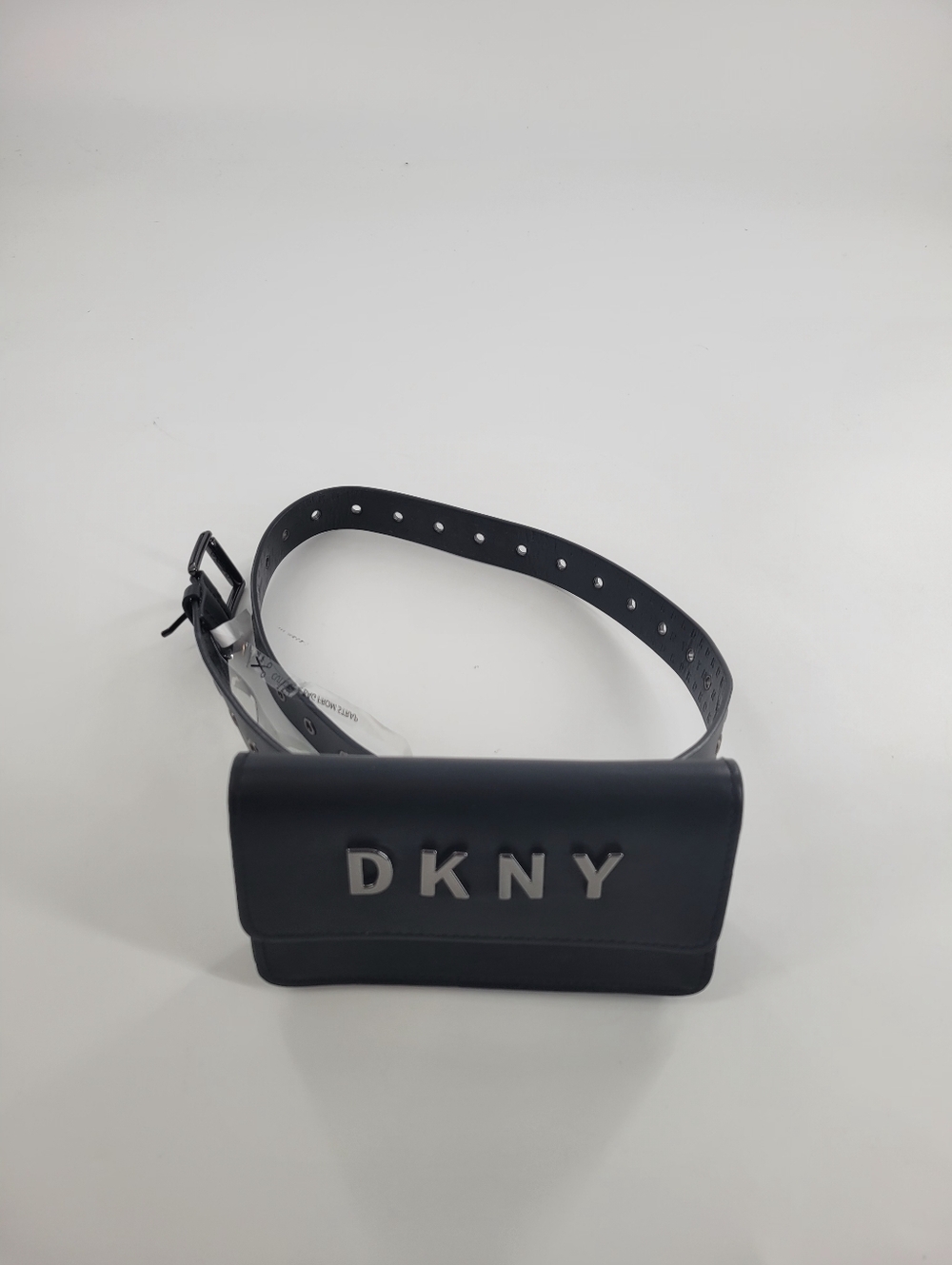 DKNY Black Leather Belt Bag With Adjustable Strap New Size XL